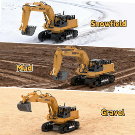 Highmall RC excavator toy two batteries for extended play
