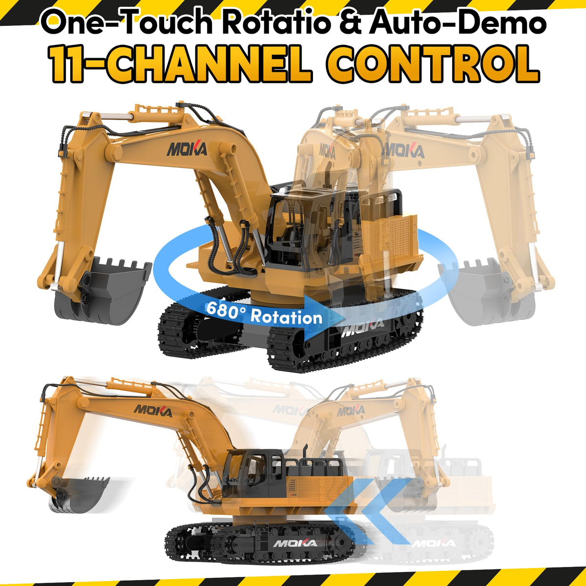 Highmall RC excavator toy detailed bucket for realistic digging
