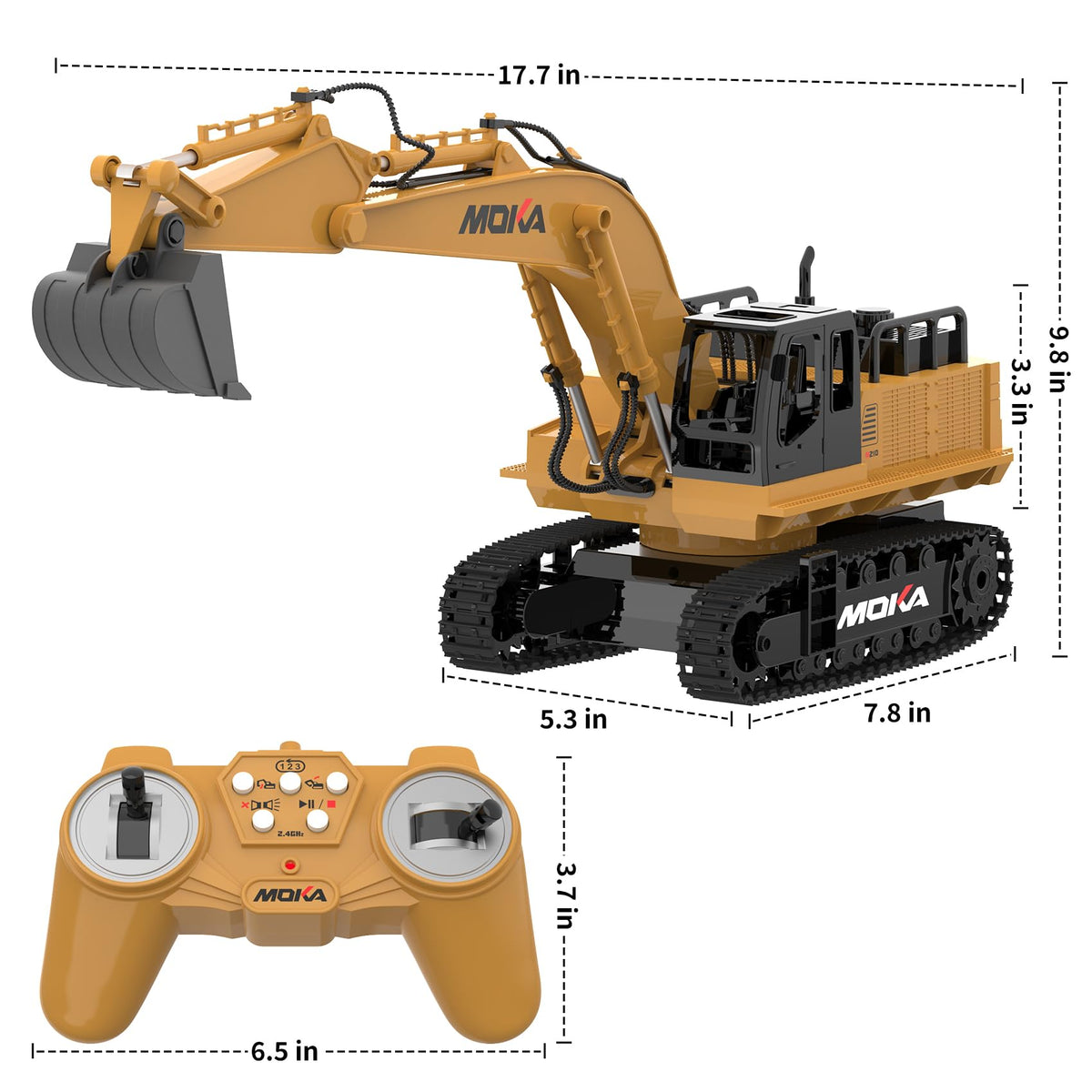 Highmall RC excavator toy USB charging cable included