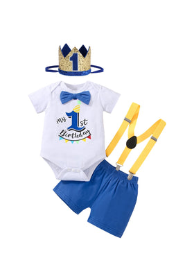 Highnesson-ww baby boy birthday outfit with bowtie romper for a cute first party look.