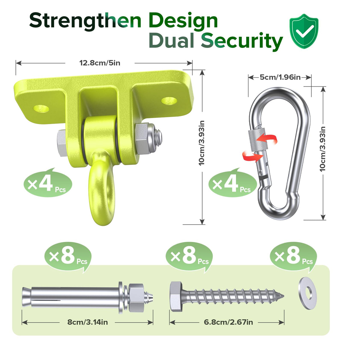 Highpro silent-rotation swing-hangers ensure quiet, smooth operation