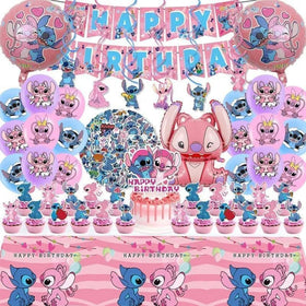 Higyther Stitch banner in pink for a cheerful birthday celebration