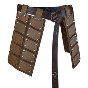 HiiFeuer leg gaiters in Brown A complete knight silhouette