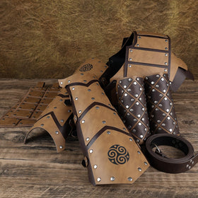HiiFeuer pauldron in Brown A adds authentic fantasy armor look