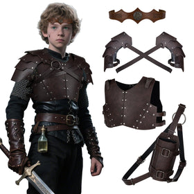 HiiFeuer kids medieval armor with double shoulders for immersive play