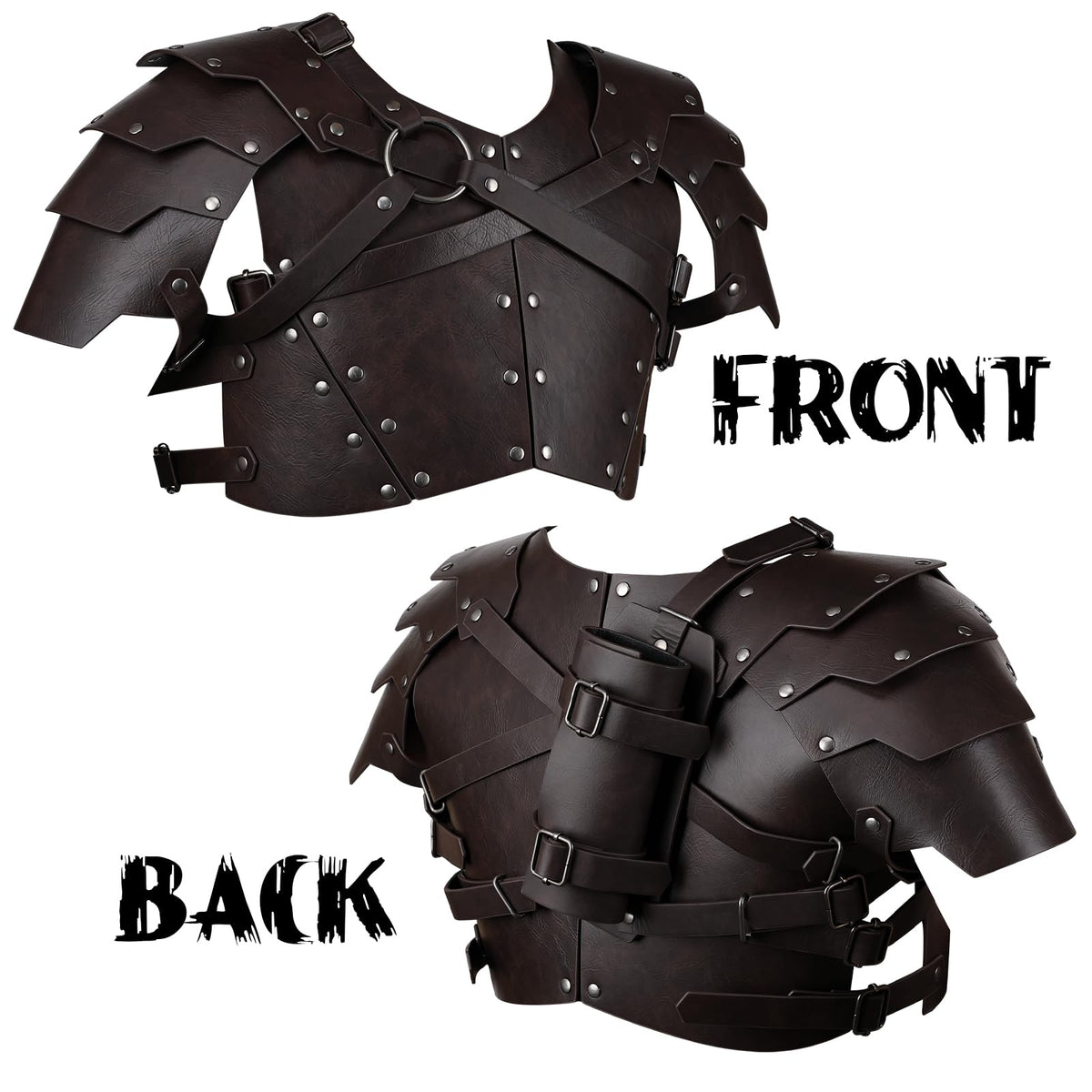 HiiFeuer armor close-up showing rivet detail and leather texture