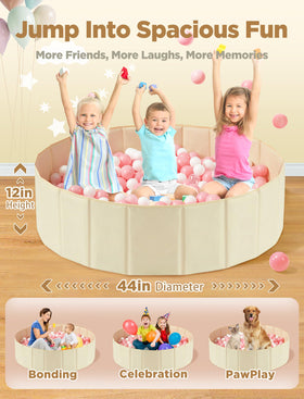 Hikiddy 44-inch diameter ball pit offers ample space for toddlers