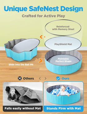 Hikiddy ball pit foldable setup for quick assembly and compact storage