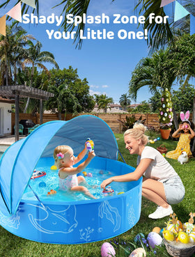 Hikiddy family-friendly 47in pool for shared water play.