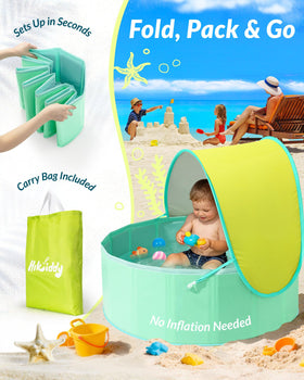Hikiddy Foldable Kiddie Pool carry bag makes transport easy.