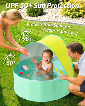Hikiddy Foldable Kiddie Pool compact folding saves space after play.