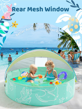 Hikiddy foldable pool bag simplifies storage after outdoor water fun.