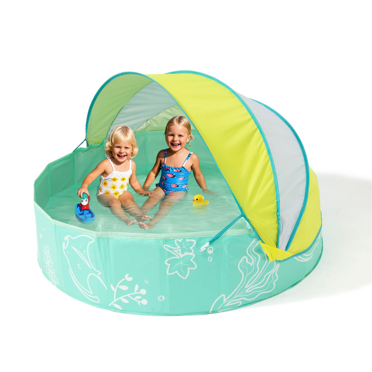 Hikiddy foldable pool canopy 47in offers portable shade for sunny days.