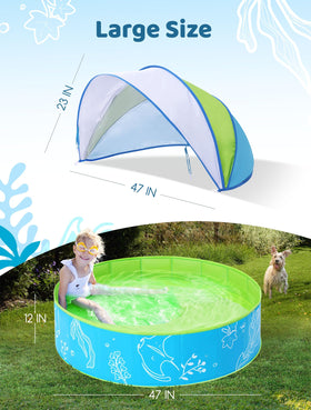 Hikiddy foldable pool with included carrying bag for easy transport