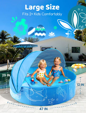 Hikiddy pool uses thick durable plastic for long-lasting backyard fun.