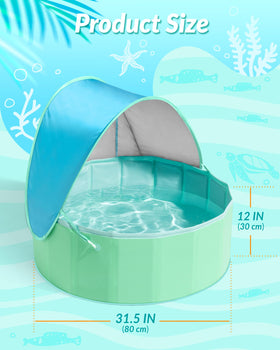 Hikiddy pool canopy detached view showing UV shade for sunny backyard sessions.