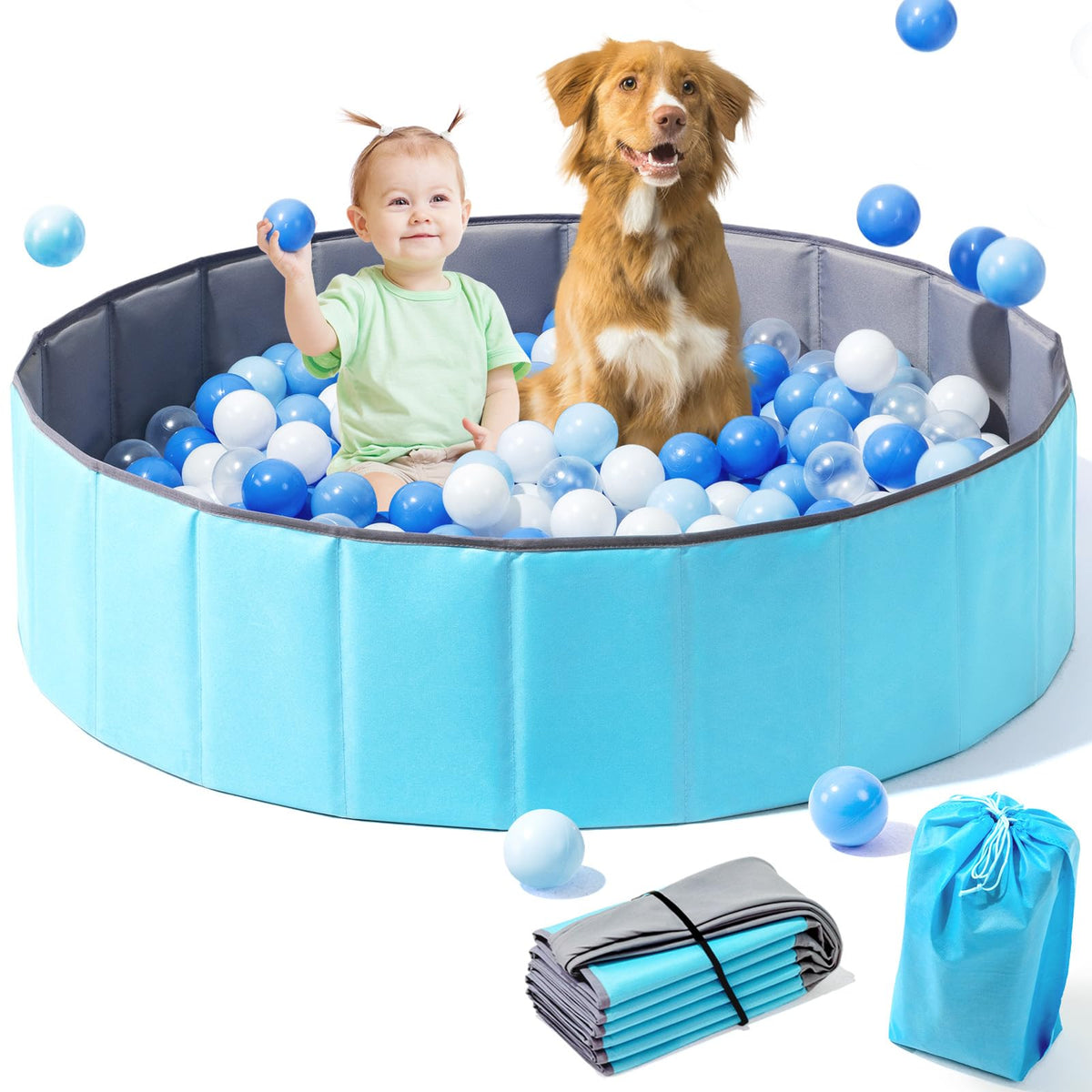 Hikiddy Large Ball Pit 44in open design for roomy indoor play with kids