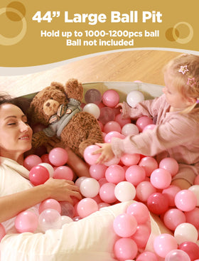 Hikiddy oxford cloth ball pit with eco coating supports safe, easy cleaning