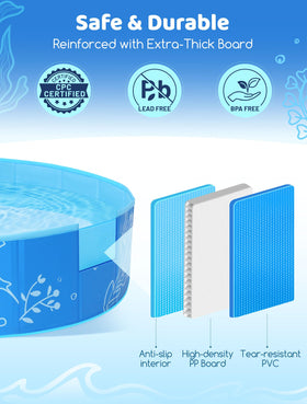 Hikiddy pool folded into the included storage bag for easy trips.