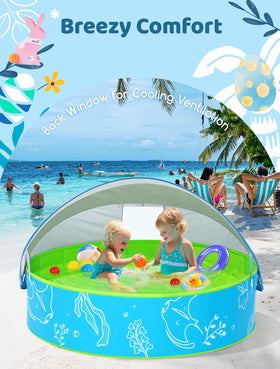 Hikiddy pool with thick plastic walls for durable active play