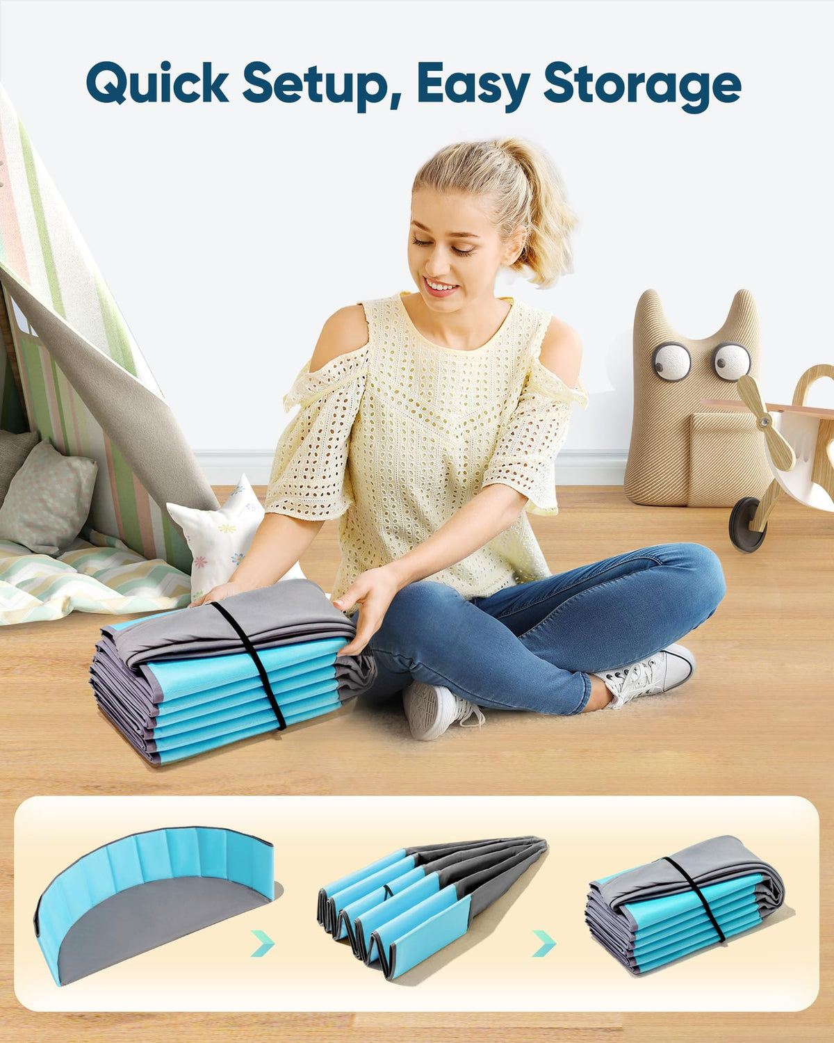 Hikiddy PU-coated Oxford fabric delivers durable and easy-to-clean construction.