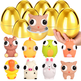 HIKISS 8-pack jumbo golden Easter eggs for exciting egg hunts and memorable surprises.
