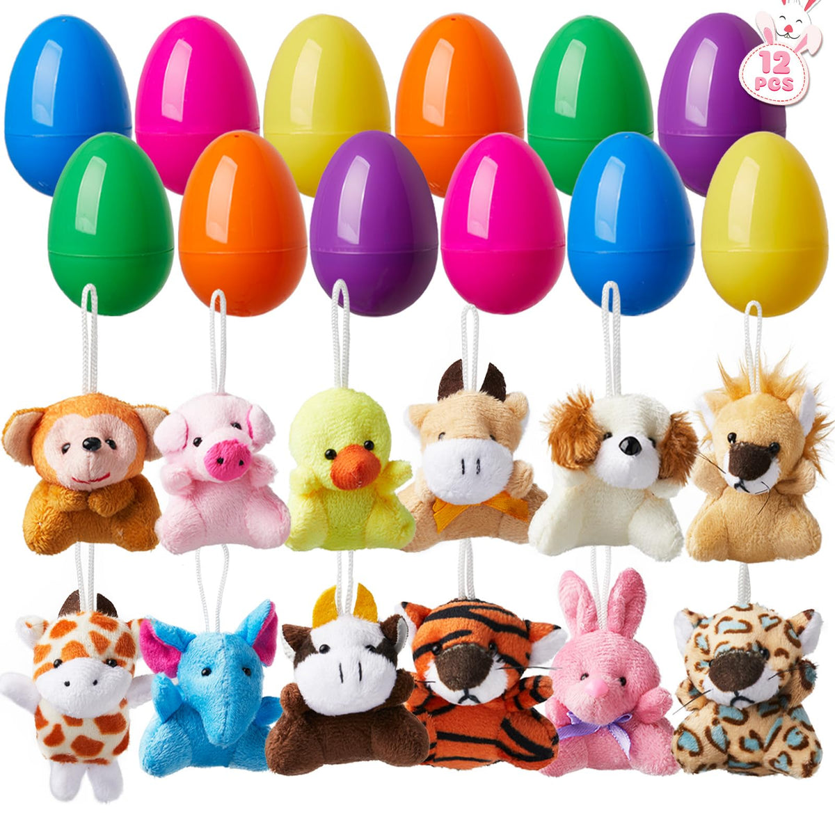 HIKISS Easter egg pack with 12 colorful shells for a festive egg hunt.