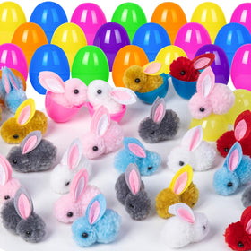 HIKISS easter eggs with plush bunnies in durable shells for vibrant hunts.