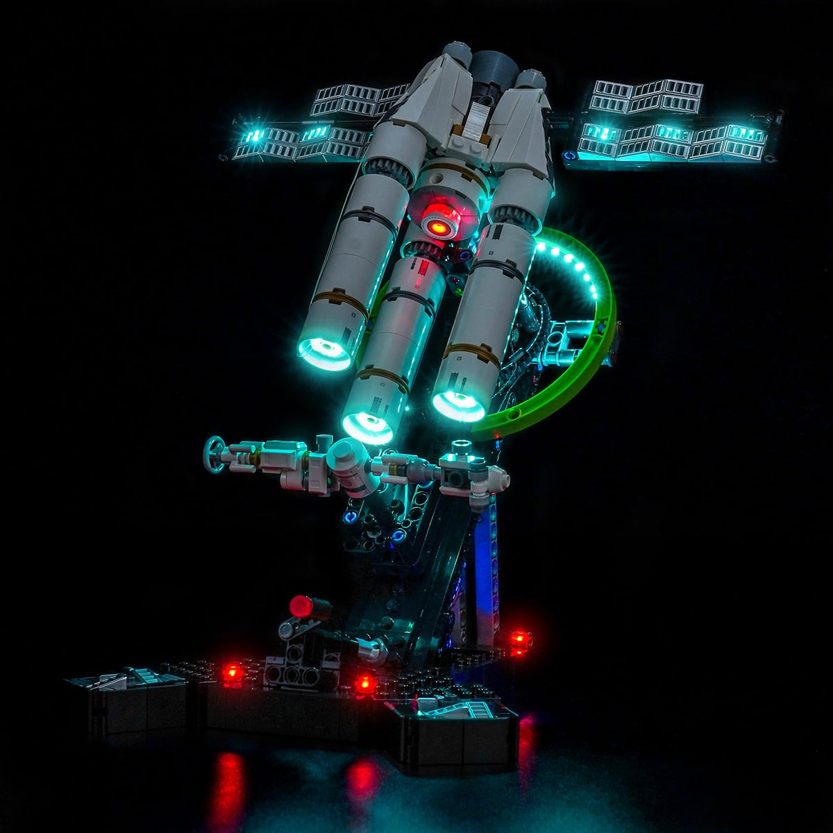 Hilighting LED light kit illuminates the Lego Project Hail Mary setup with vibrant color