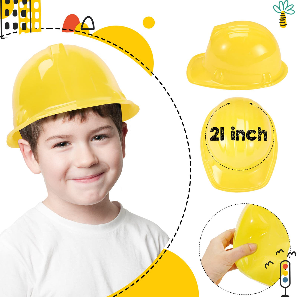 Hillban construction party setup with kids wearing Hillban gear for imaginative play.