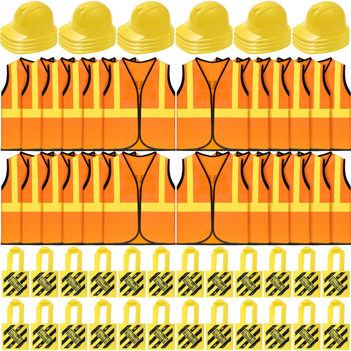 Hillban construction vest close-up, durable fabric for repeated pretend play.