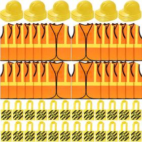 Hillban construction vest close-up, durable fabric for repeated pretend play.