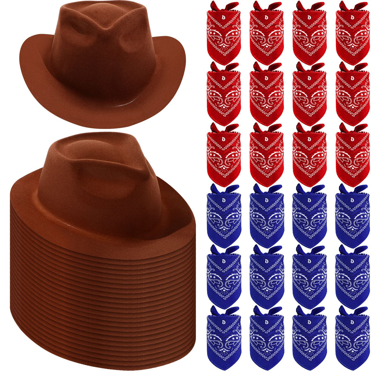 Hillban cowboy hat brown front view, lightweight and comfortable for kids' cosplay