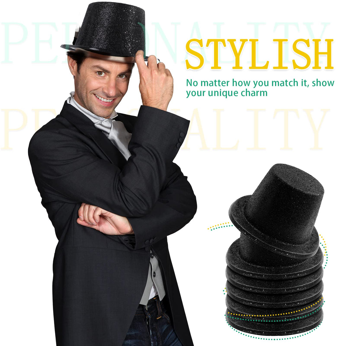 Hillban party hat highlight at a 1920s-themed event.
