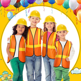 Hillban kids construction vests for easy wear and bright party visuals.