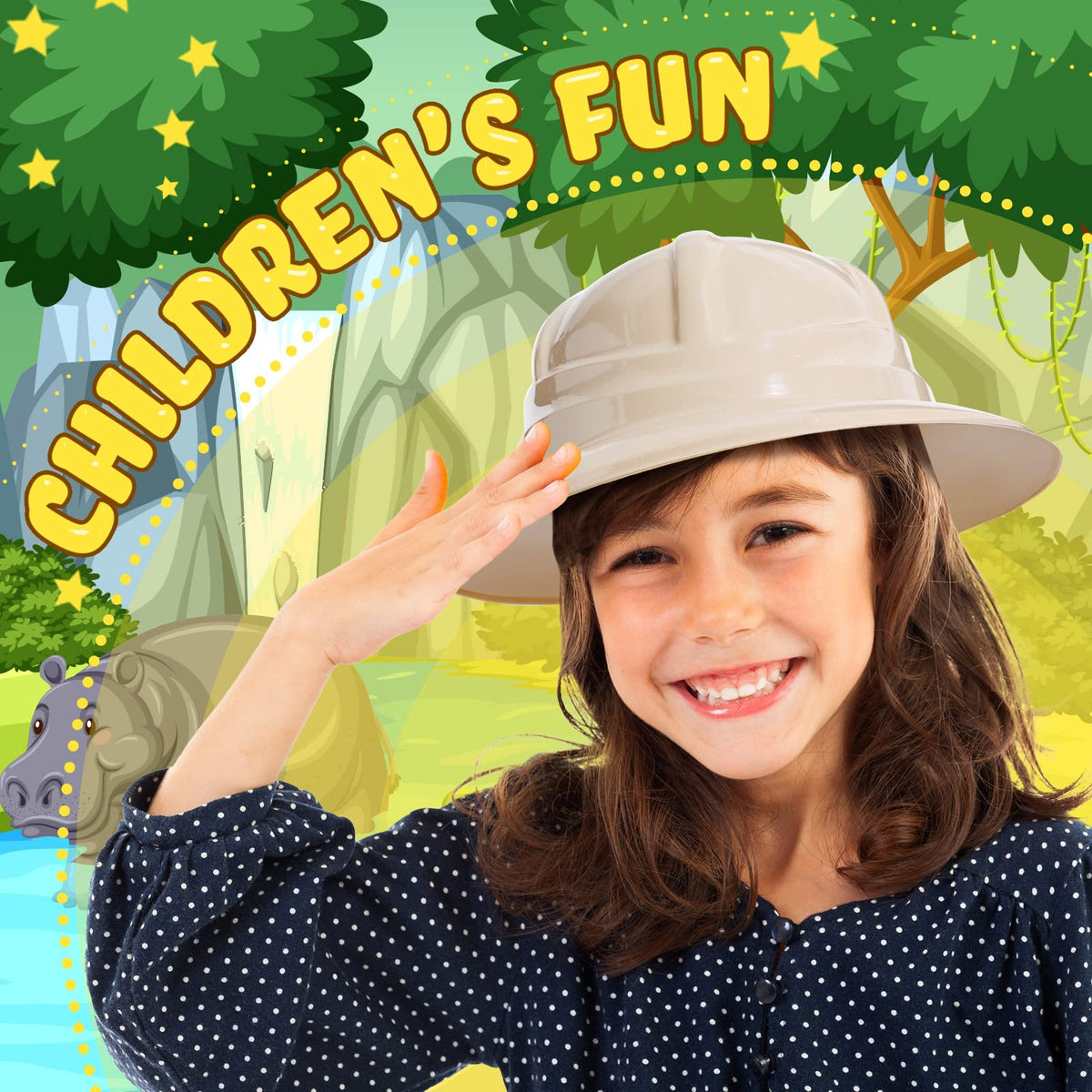 Soft plastic Hillban safari hat material shown for kid comfort