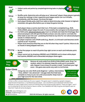 Hill Hill card runout diagram highlights strategic options for cue ball control.