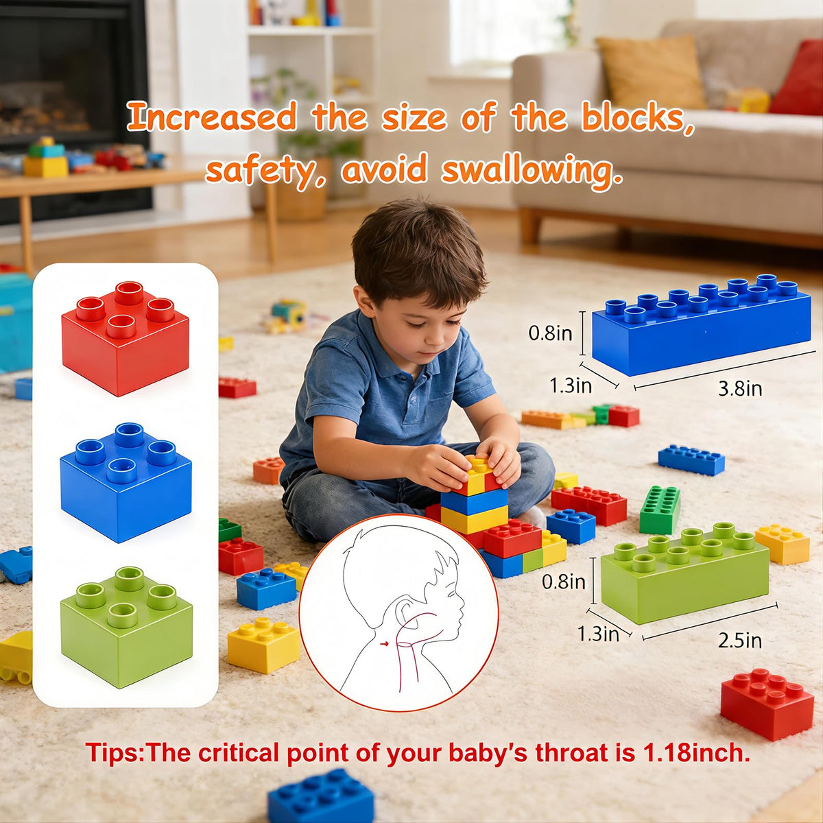 Himita big blocks on table showcase vibrant colors for easy sorting and stacking.