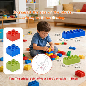 Himita big blocks on table showcase vibrant colors for easy sorting and stacking.