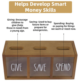Himitimi wooden piggy bank wall-mount packaging included for versatile placement
