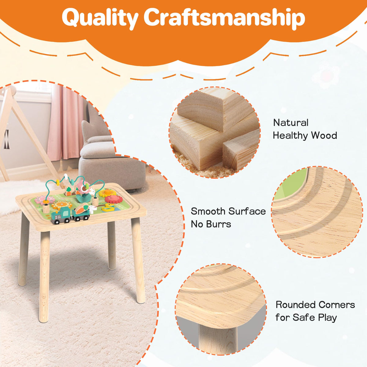 Himold activity table drawing board enables drawing and creative expression.