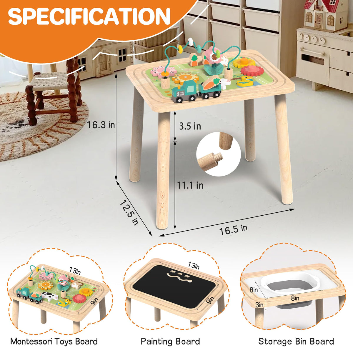 Himold activity table train toy sparks imagination and sequencing play.