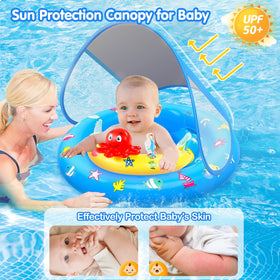 Hinzer baby pool float with octopus toy engages infants.