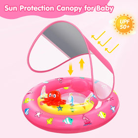 HINZER baby pool float featuring squeaky octopus for engaging water play