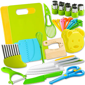 Hirger 46pcs kids knife set package view for safe cooking practice