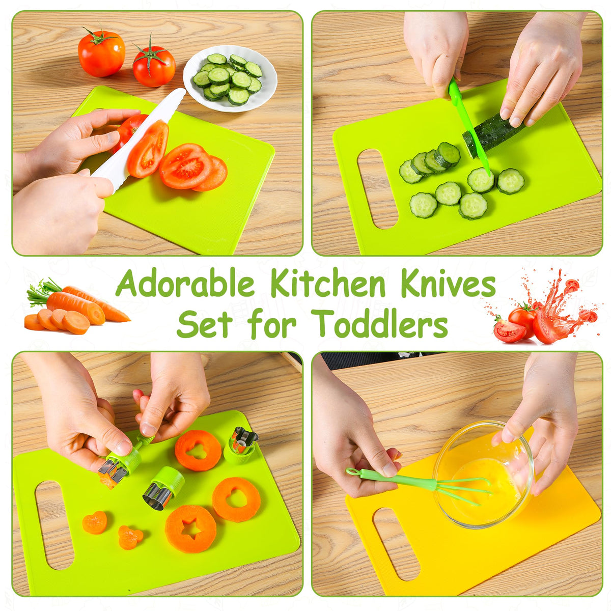 Hirger cutting boards for kids enable safe hands on practice