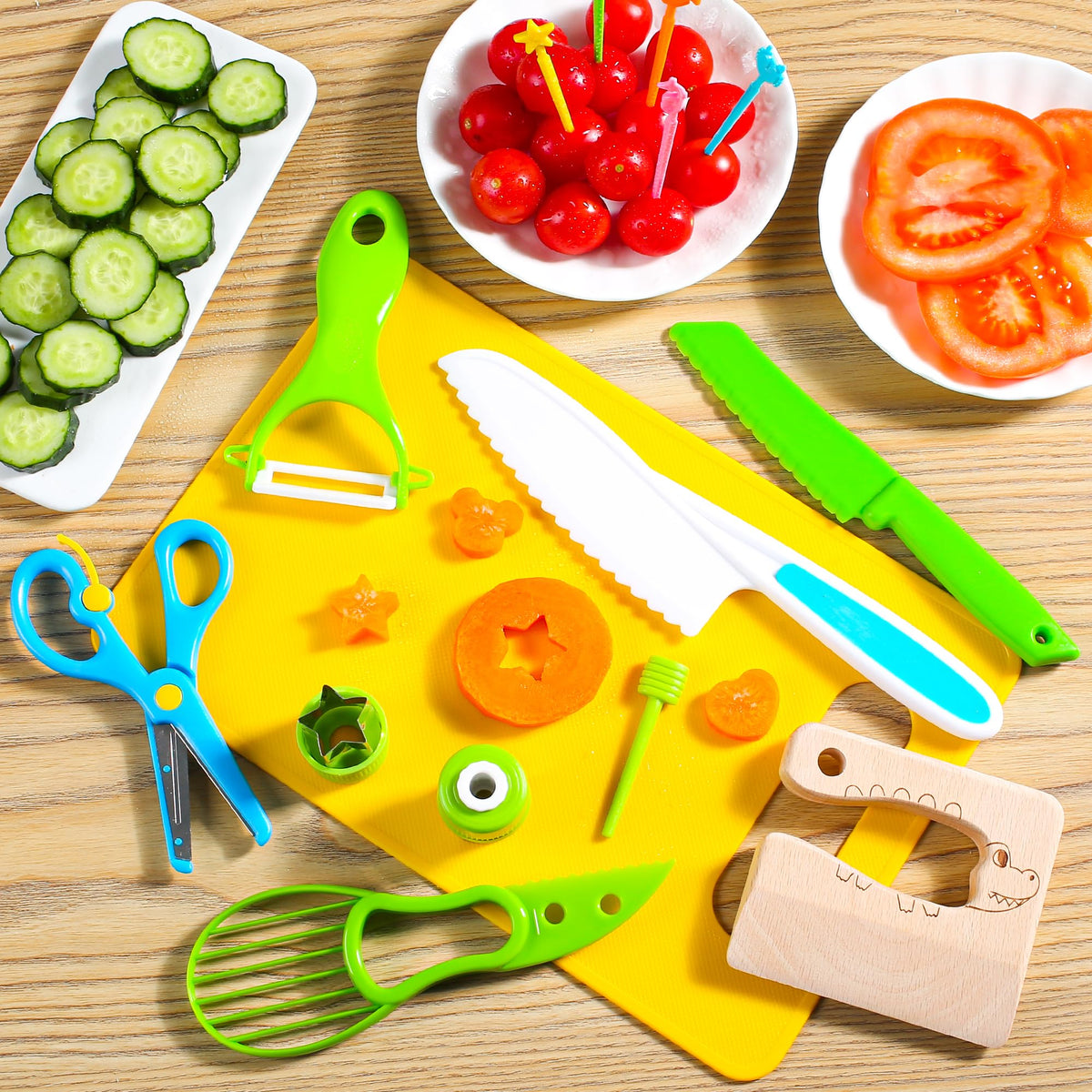 Hirger kids knife set ergonomic handle with easy grip