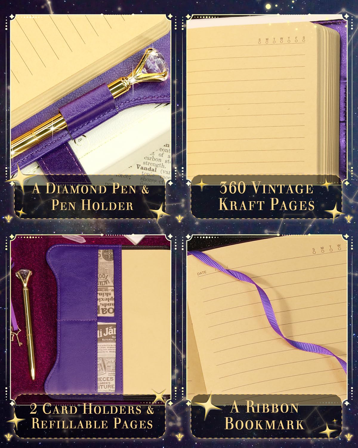Hi!SCI diary in synthetic leather with pen holder and premium feel