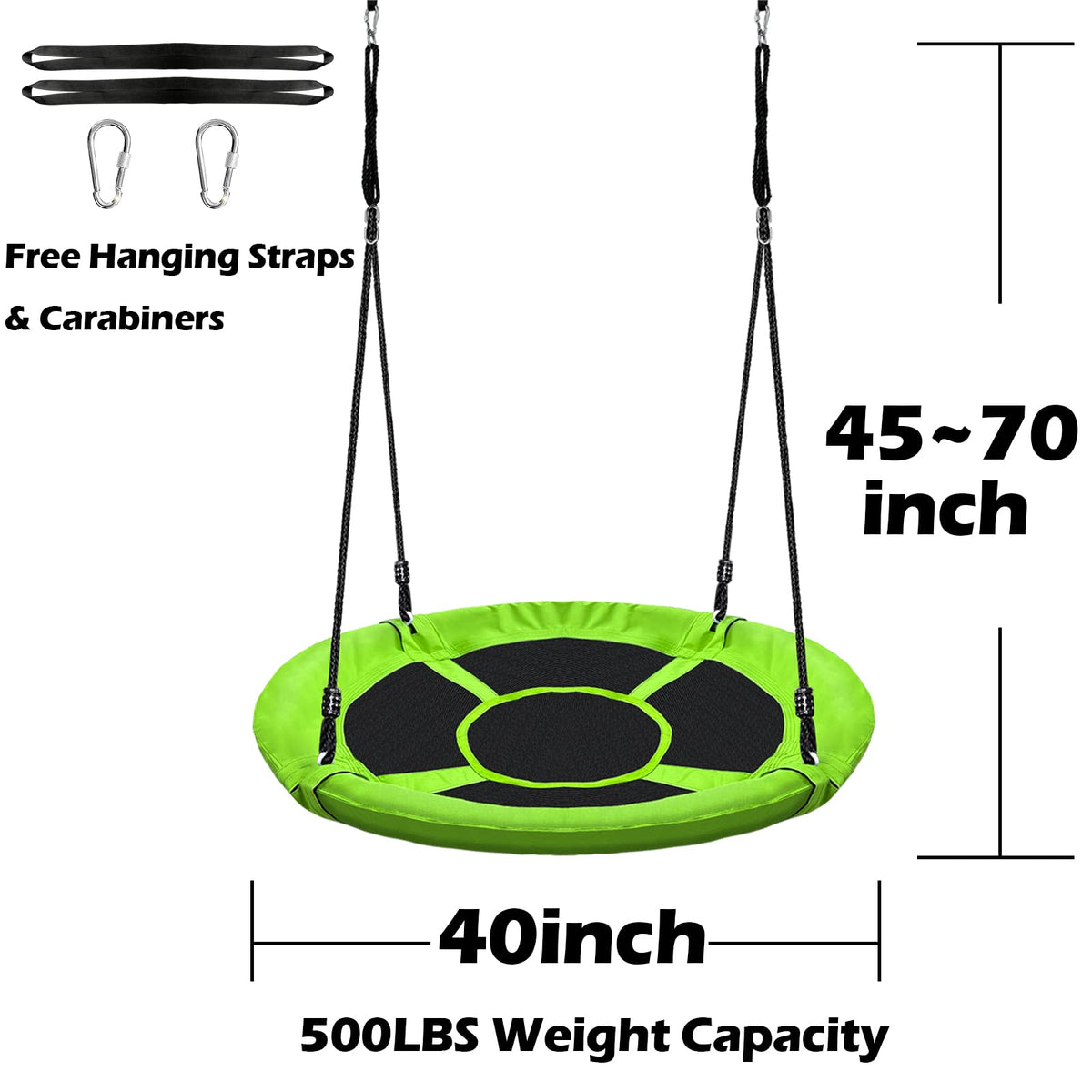 Hisecome 40-inch saucer swing waterproof steel frame withstands rain