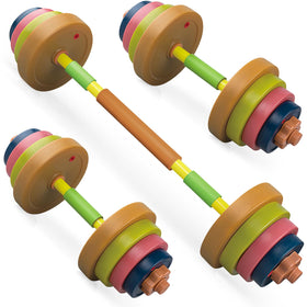 Hitish kids weight set barbell for pretend lifting and play